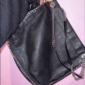 Black Leather MK Shoulder Bag